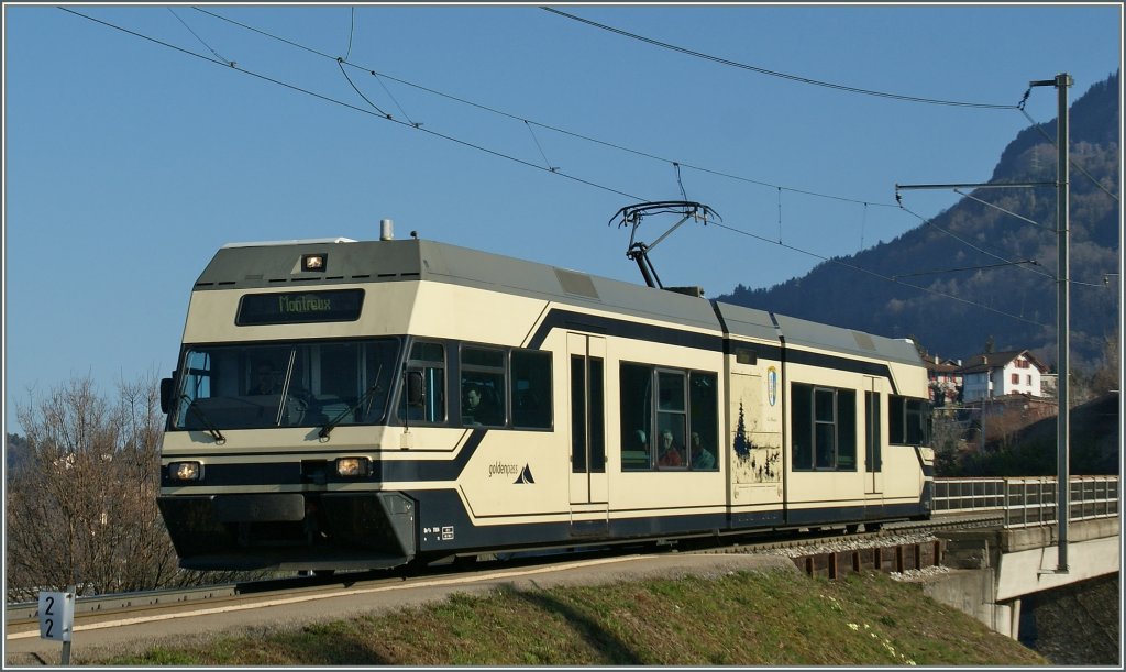 GTW Be 2/6 bei Le Ch�telard. 
21.03.2012