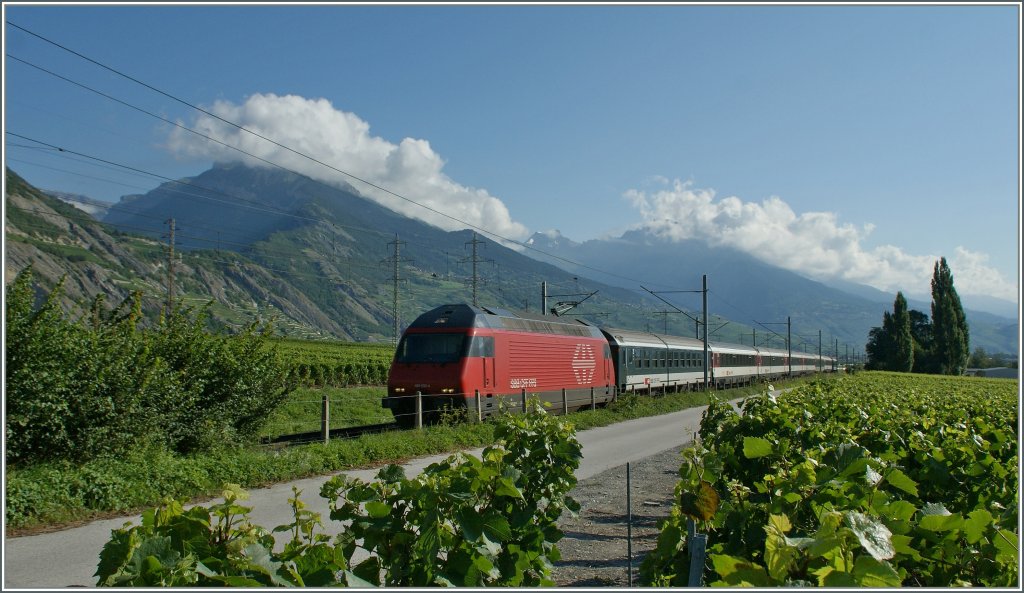 Re 460 033-4 mit IR in den Weinreben bei Chamoson.
22. Juli 2012