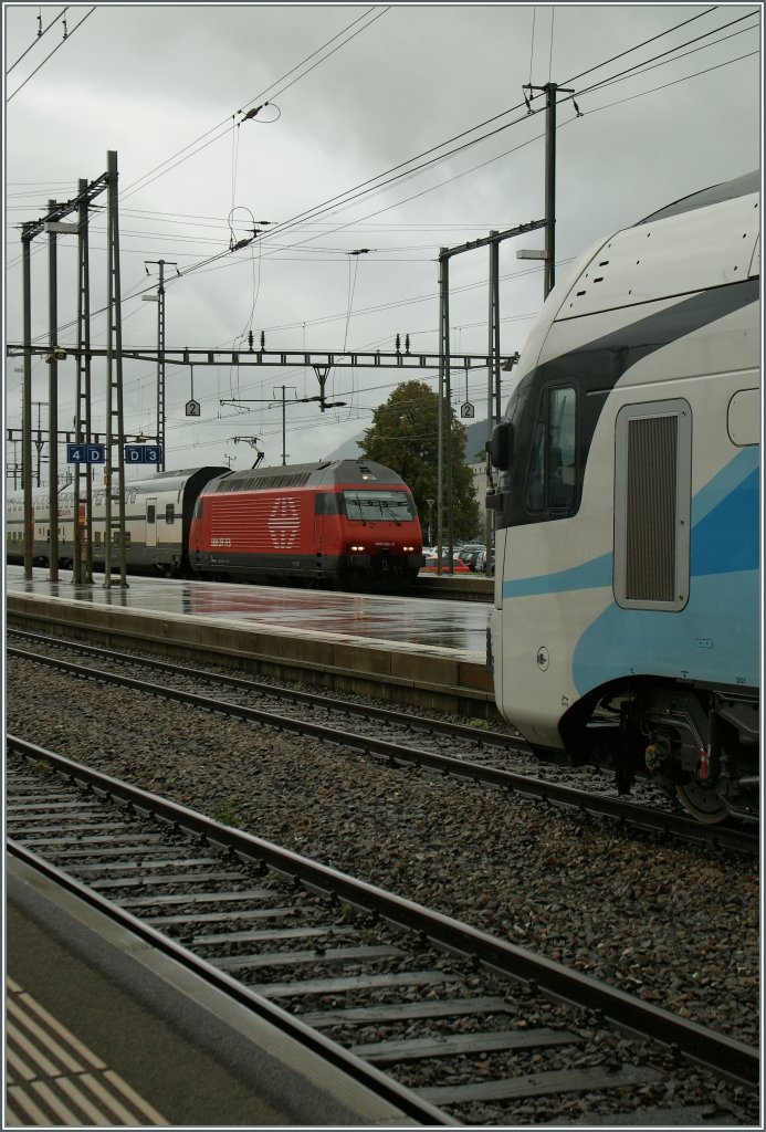 SBB RE 4/60 043-3 erreicht mit einem IC nach Basel Sargans.
14. Sept. 2011