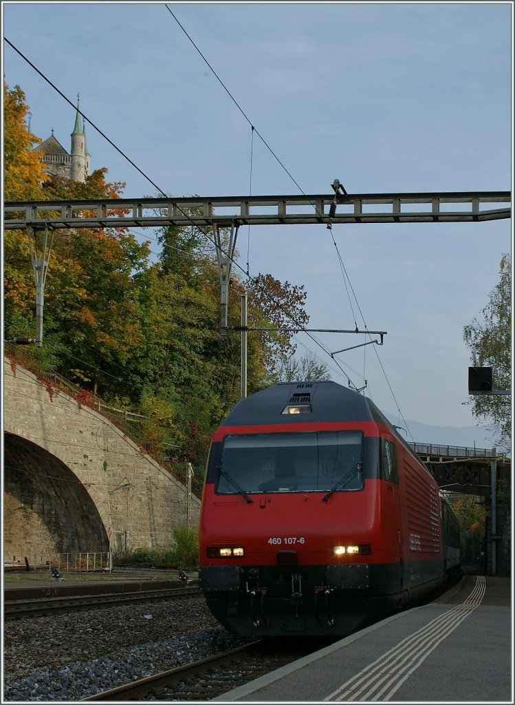 SBB Re 460 107-6 in Vevey. 
25. Okt. 2012